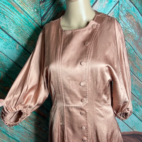 Australian Oroton Dusty Pink Satin Utility Dress - Picture 7 of 7